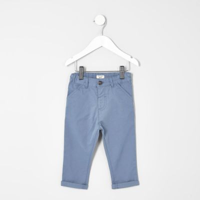 Mini boys light blue chino trousers